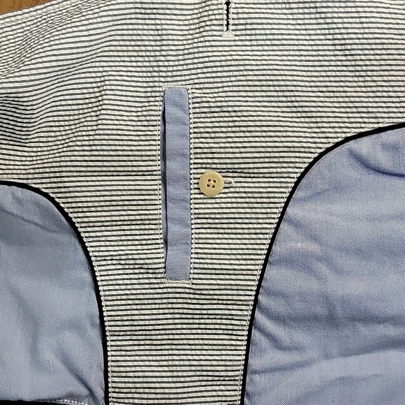 Men's Land's End Striped Sports Coat, Blue/White, Size XL, Preowned EUC - Picture 4 of 8